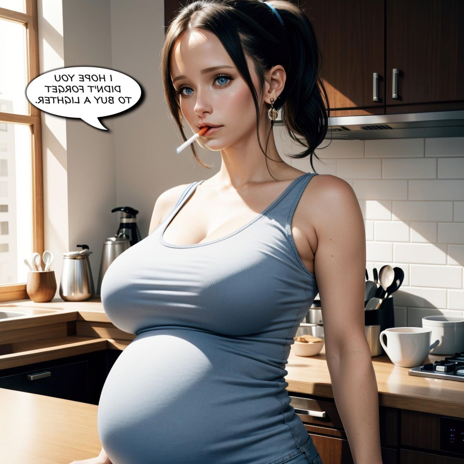My pregnant girlfriend - The nicotine rush | smoking, lactating