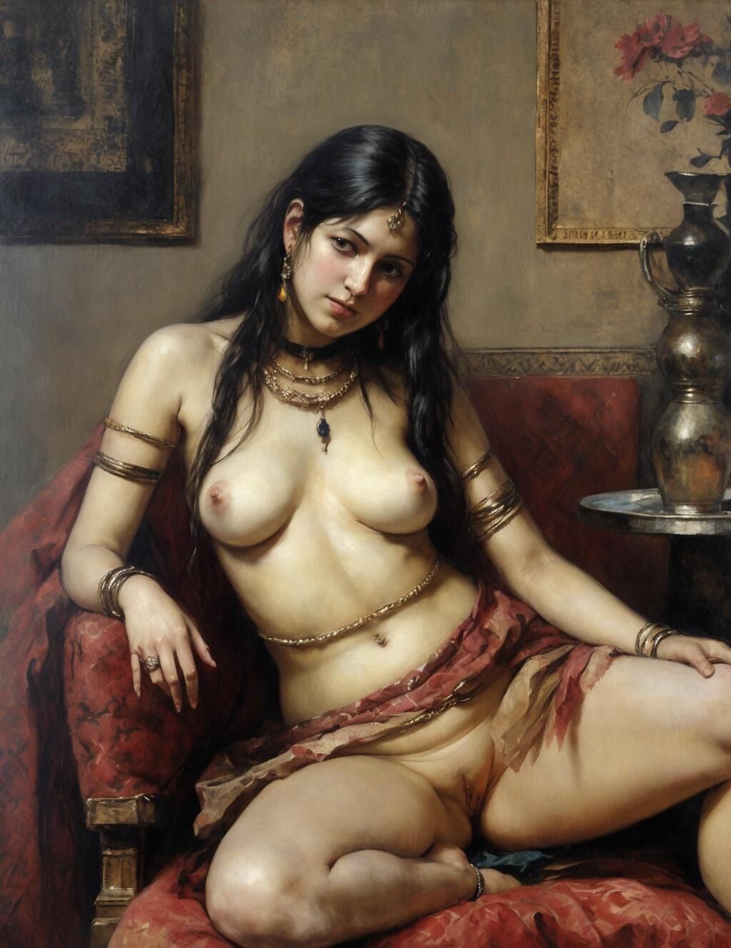 Classic nude paintings of his favorite harem lady