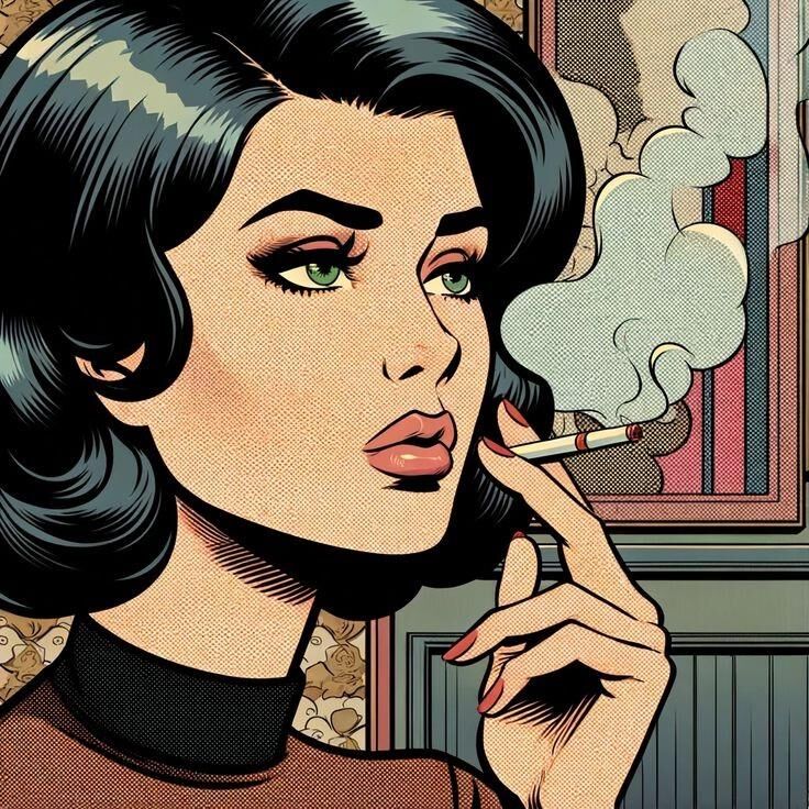 SMOKING GIRL ART