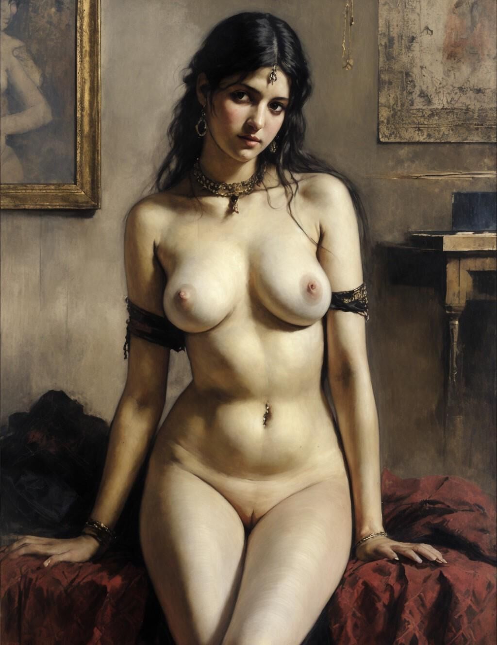 Classic nude paintings of his favorite harem lady