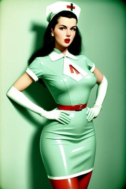 AI-Generated 1950s latex nurses