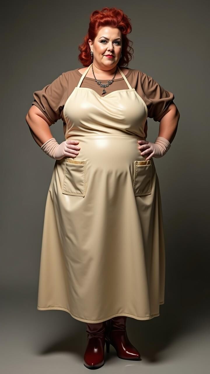 BBW in Latexschürze