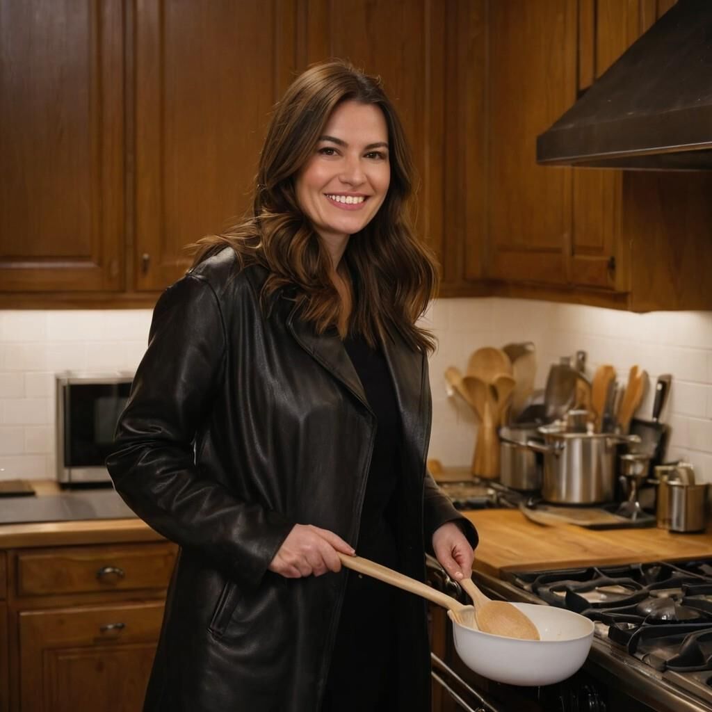 A.I. Cooking in Leather Coat