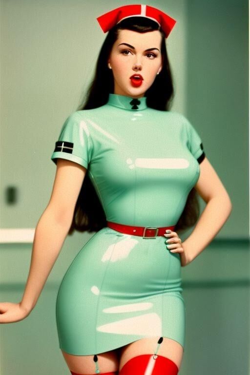 AI-Generated 1950s latex nurses