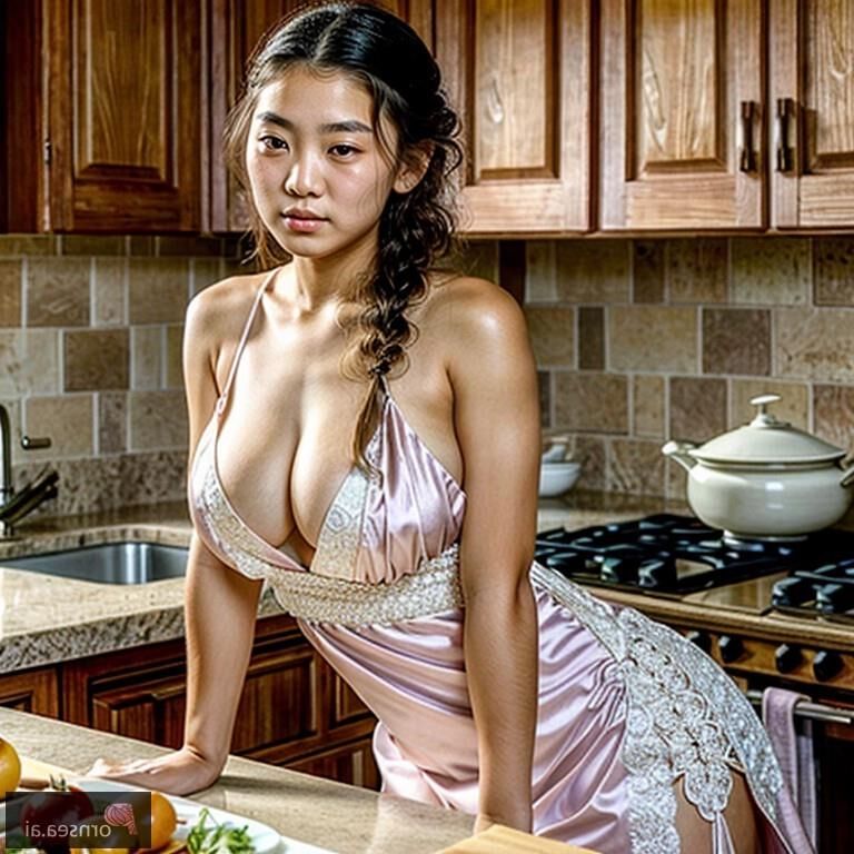 Asian beauty strips down for public pleasure