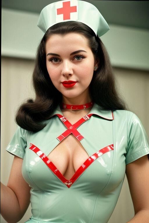 AI-Generated 1950s latex nurses