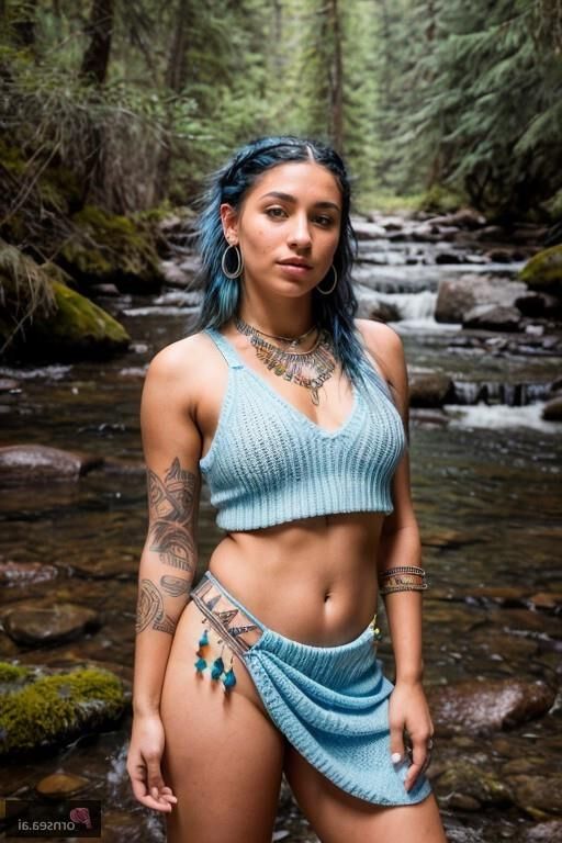 Wild Native American babe gets gangbanged in nature