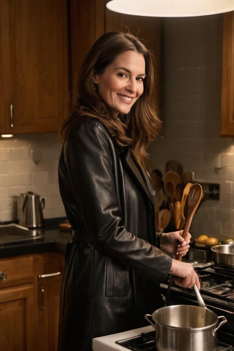 A.I. Cooking in Leather Coat