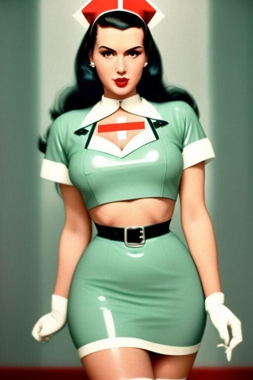 AI-Generated 1950s latex nurses