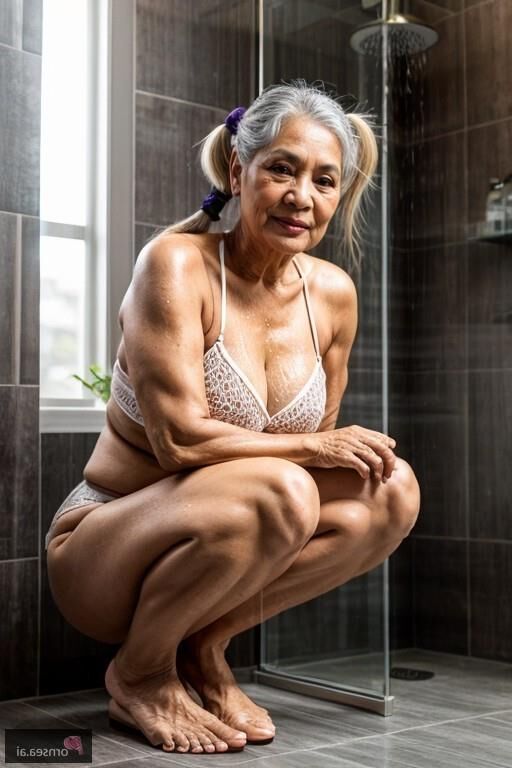 Mamie thaïlandaise mature se fait pilonner sous la douche