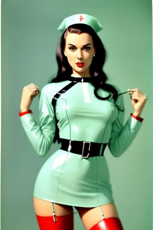 AI-Generated 1950s latex nurses