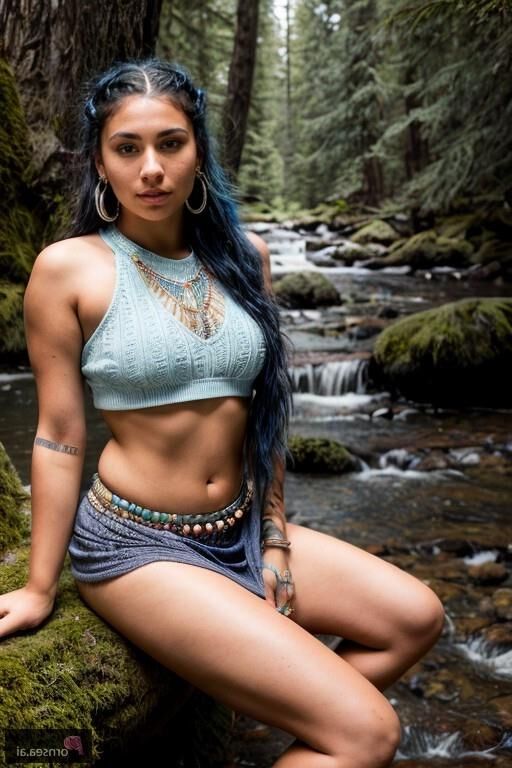 Wild Native American babe gets gangbanged in nature