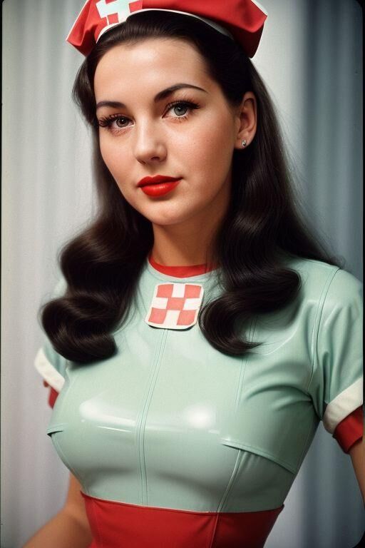 AI-Generated 1950s latex nurses