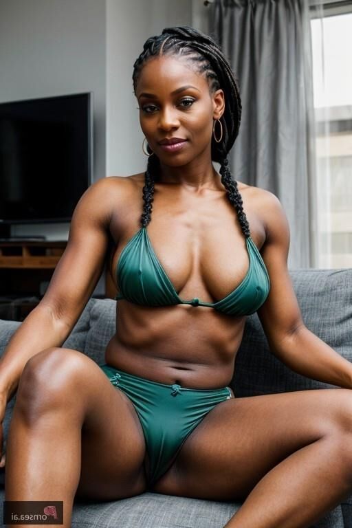 La perfecta belleza nigeriana se desnuda en casa