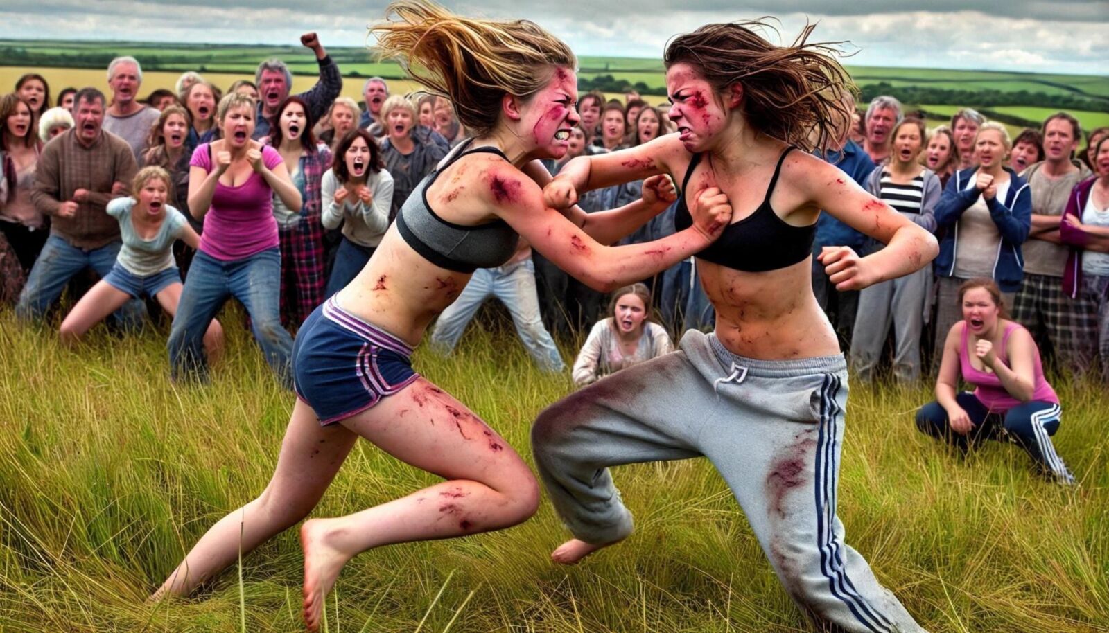 Girls fistfighting