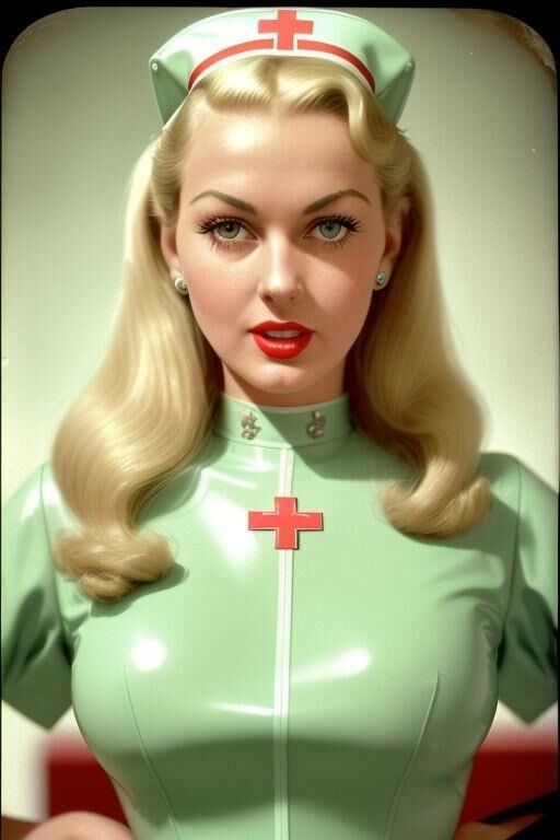 AI-Generated 1950s latex nurses