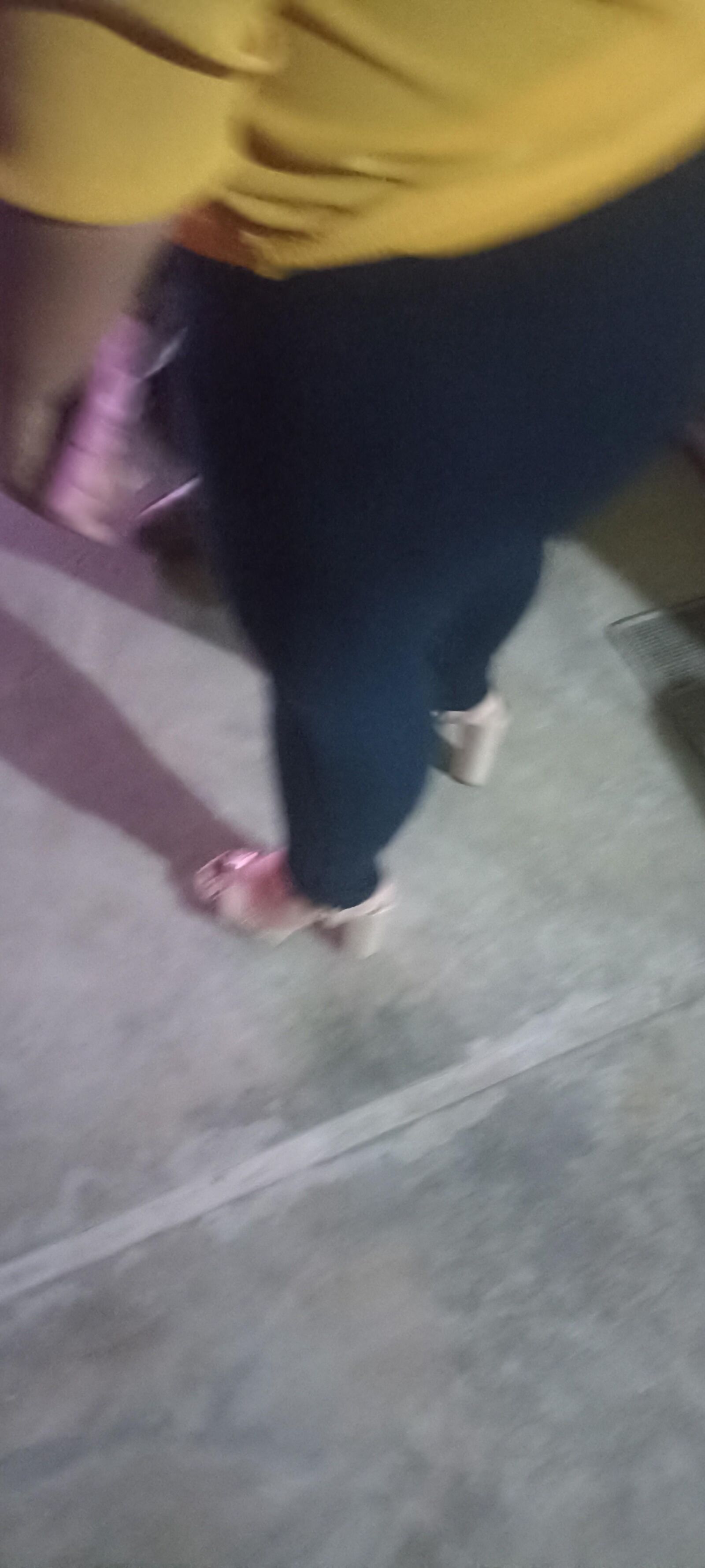 sexy big woman spied on heels