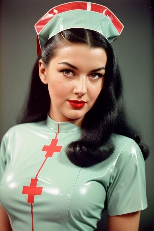 AI-Generated 1950s latex nurses