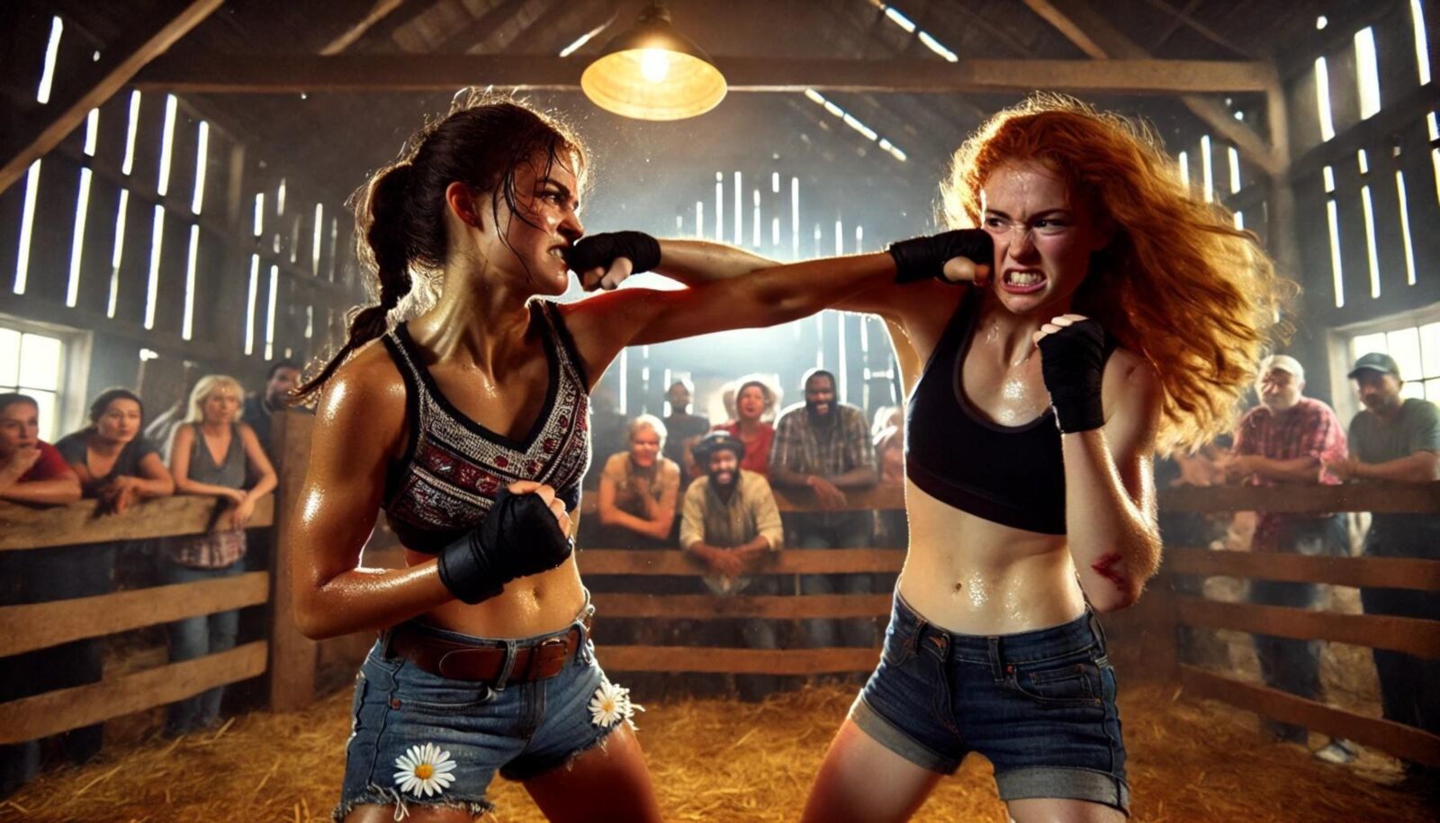 Girls fistfighting