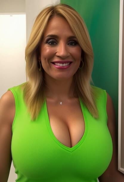 Rocio Martinez, présentatrice de télévision aux gros seins de Burgos, générée par IA