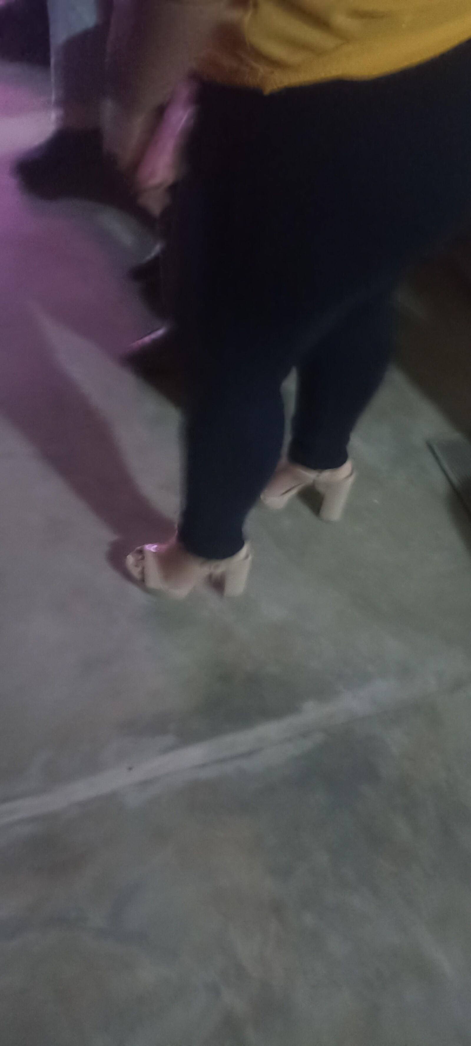 sexy big woman spied on heels