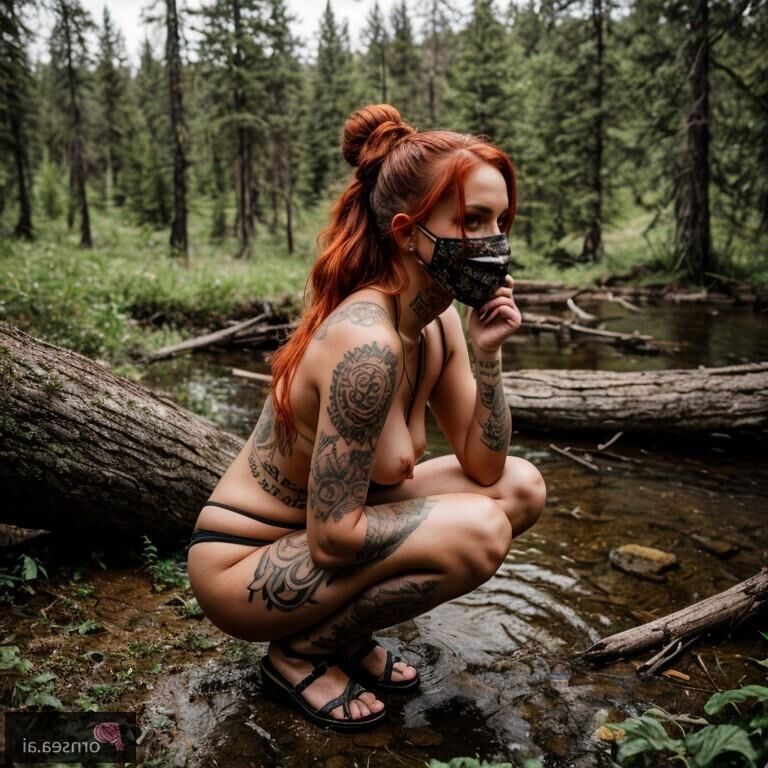 Tattooed forest nymph seeking adventure