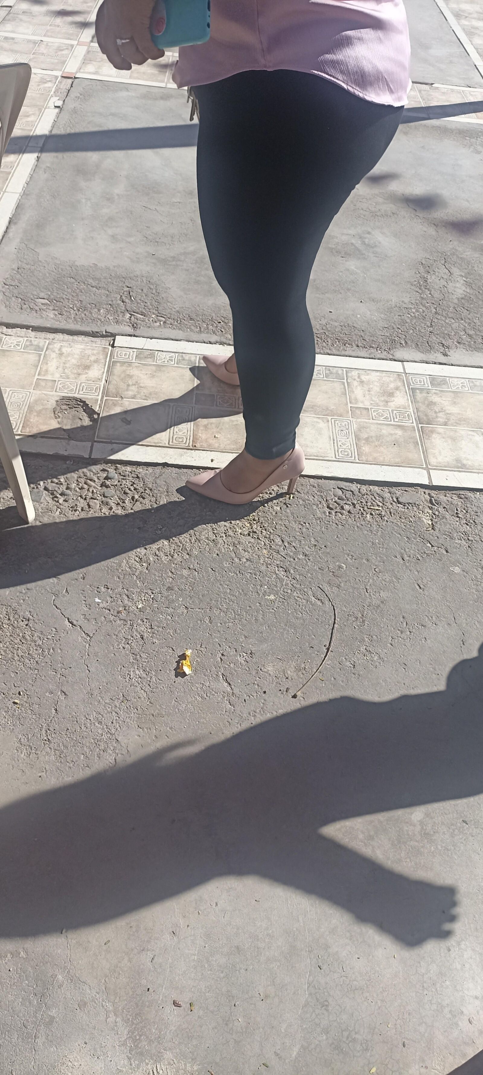 sexy big woman spied on heels