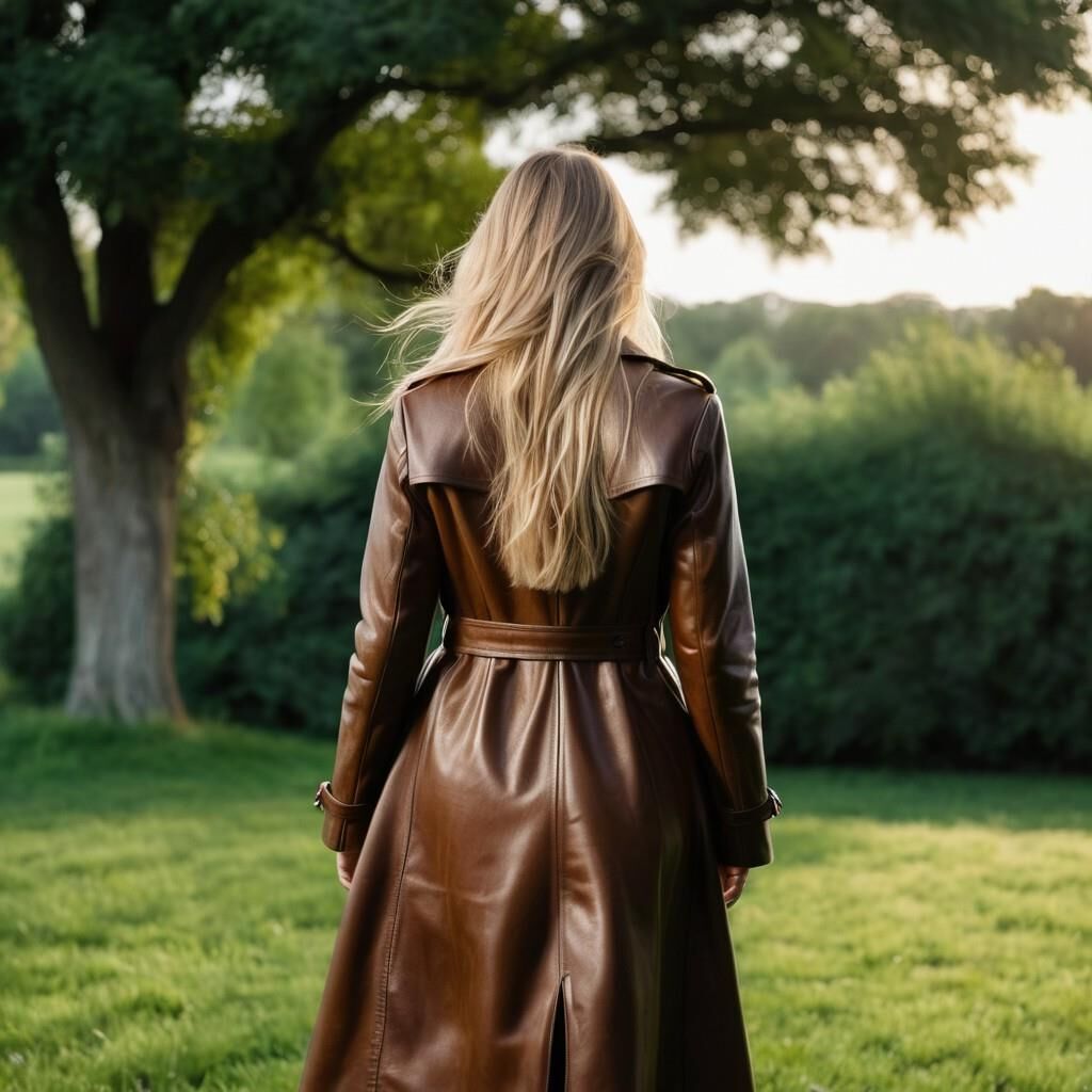 I.A. marchant avec un manteau de cuir