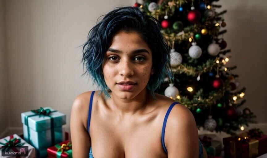 Indian beauty behind mask gets Christmas tree surprise