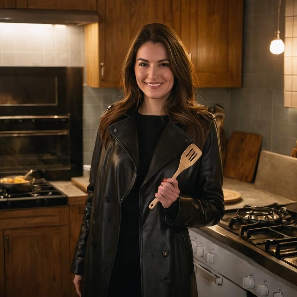 A.I. Cooking in Leather Coat