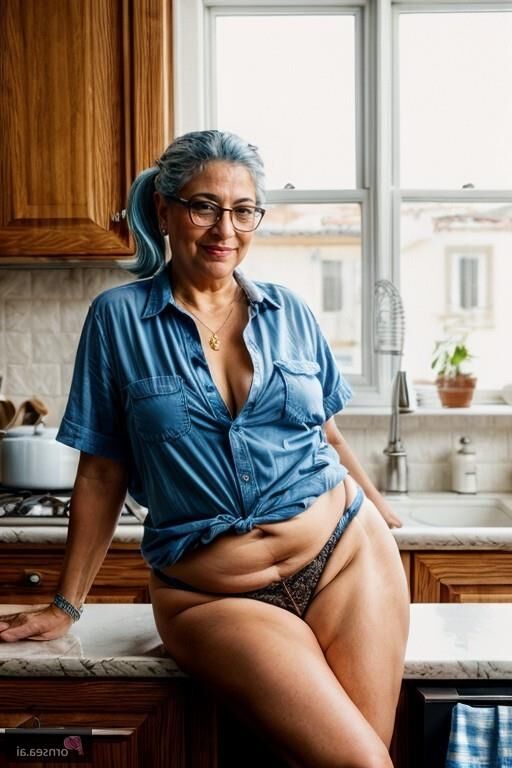 Sexy Oma kocht mehr als nur Abendessen