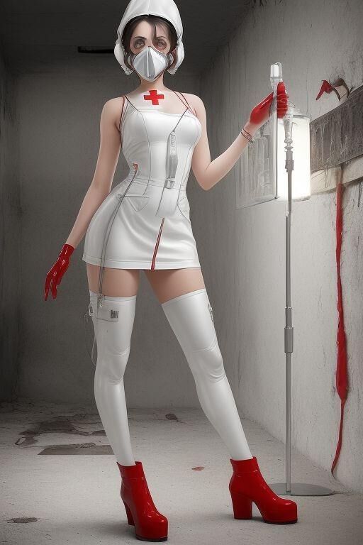 AI-Generated Dystopian Future Latex Nurses