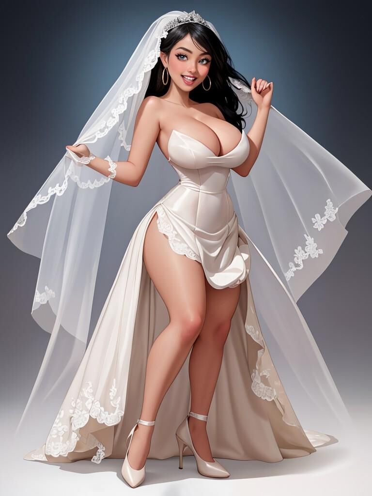 Cartoon brides: 2D, 3D, double-D