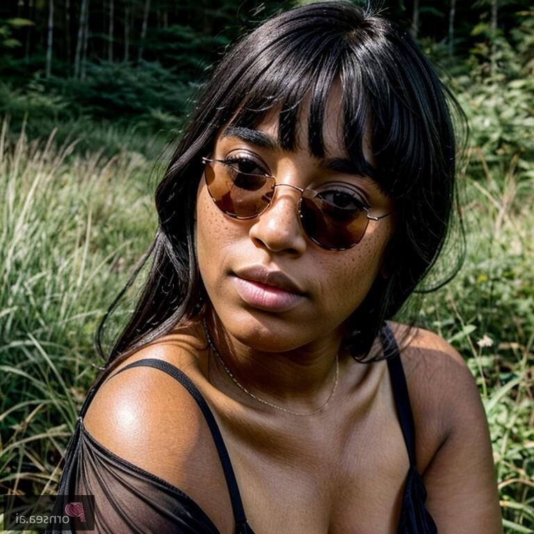 Fat babe with glasses gets wild outdoors