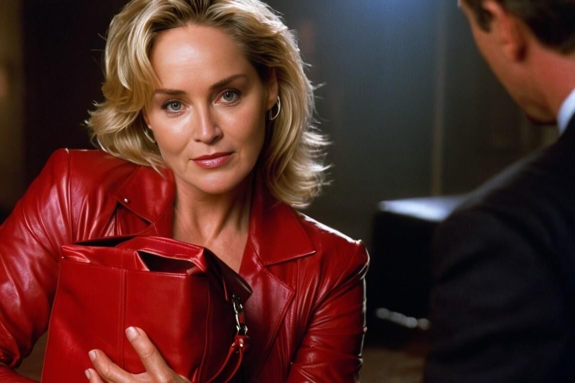 A.I. Sharon Stone in Red Leather