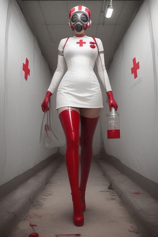 AI-Generated Dystopian Future Latex Nurses