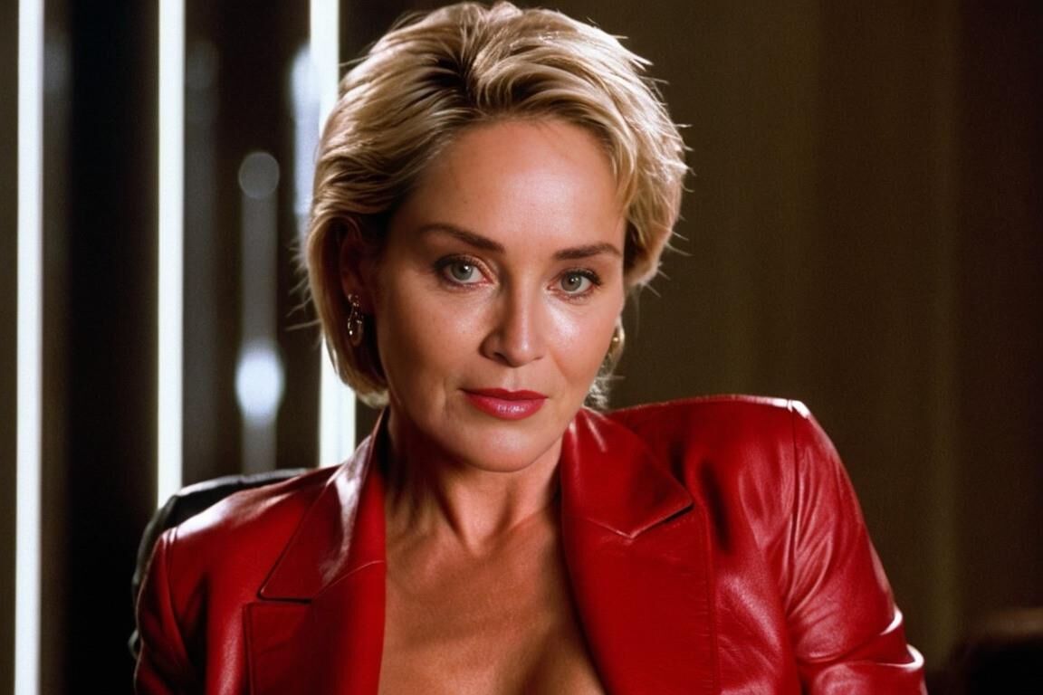 A.I. Sharon Stone in Red Leather