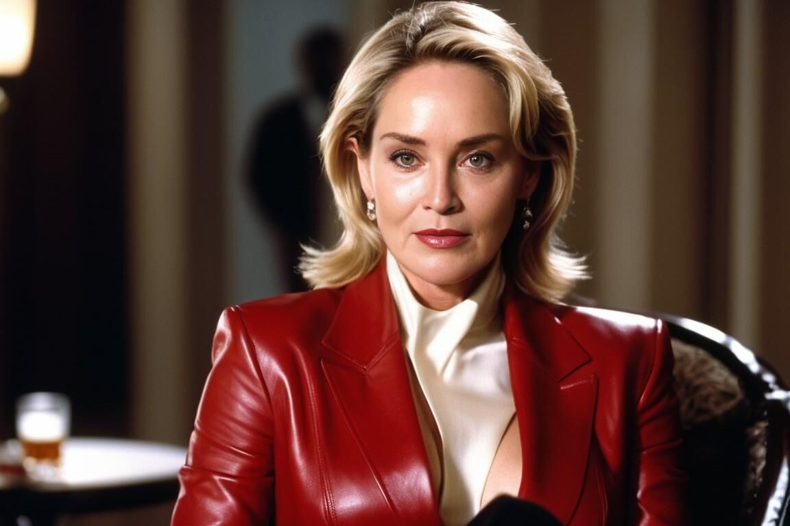 A.I. Sharon Stone in Red Leather