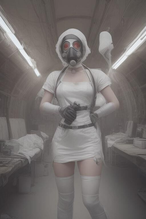 AI-Generated Dystopian Future Latex Nurses