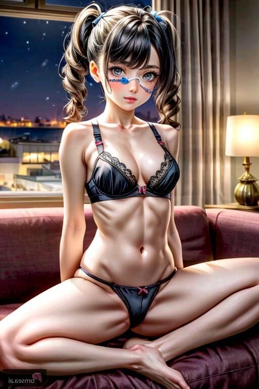 Pigtailed babe with an eyepatch gets her mind blown at home