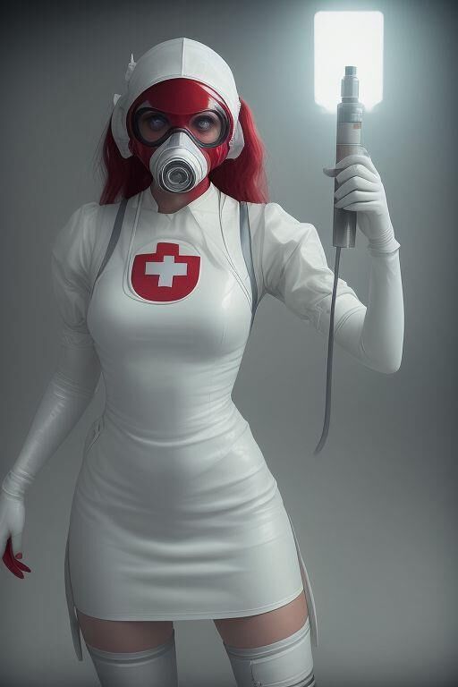 AI-Generated Dystopian Future Latex Nurses