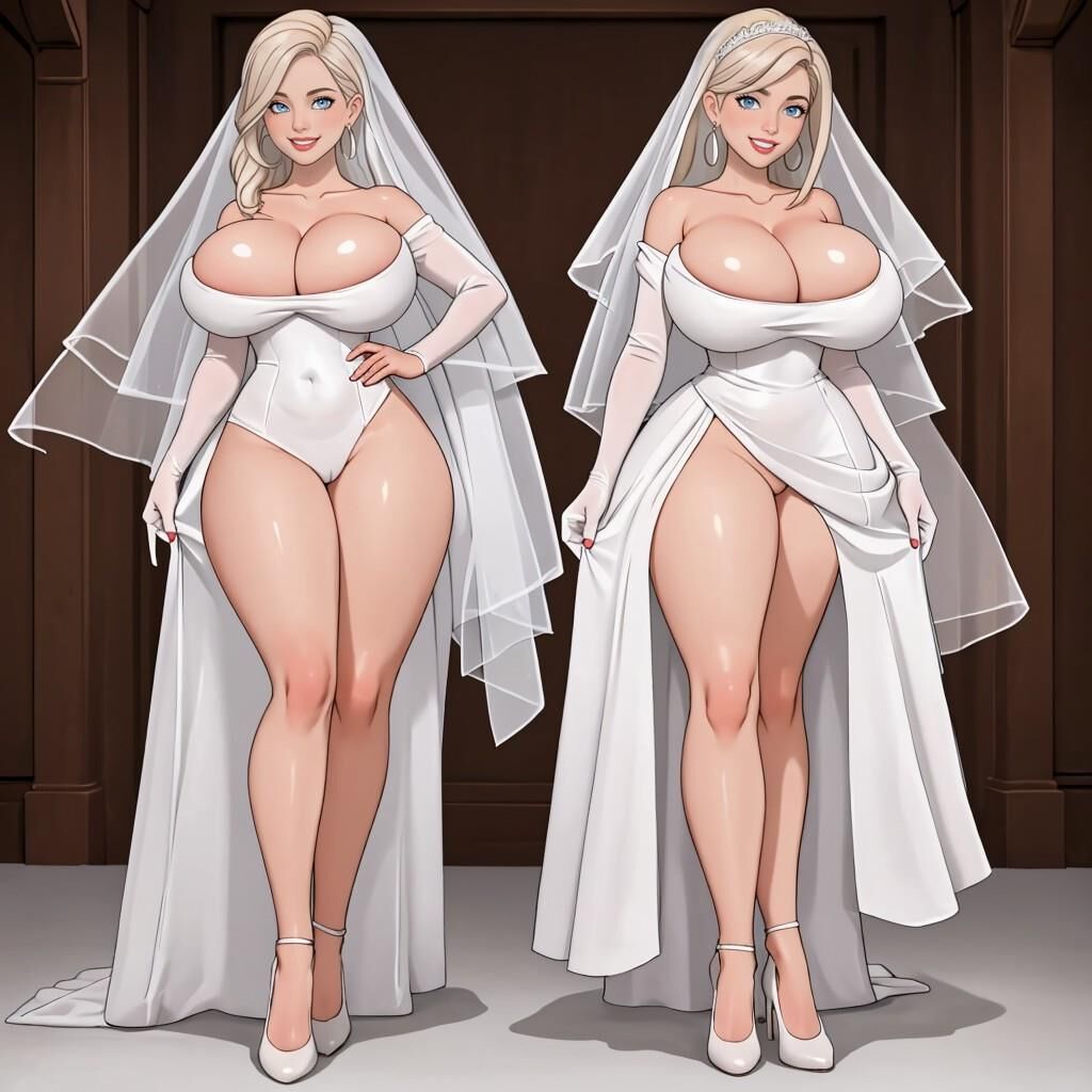 Cartoon brides: 2D, 3D, double-D