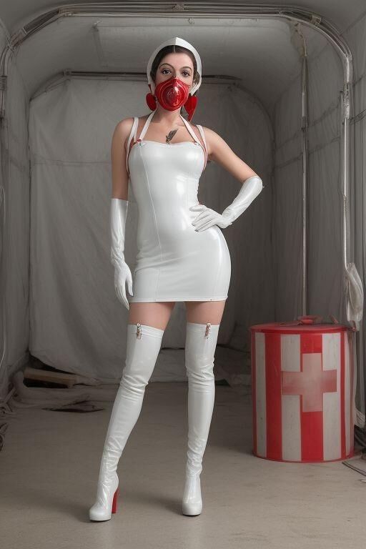 AI-Generated Dystopian Future Latex Nurses