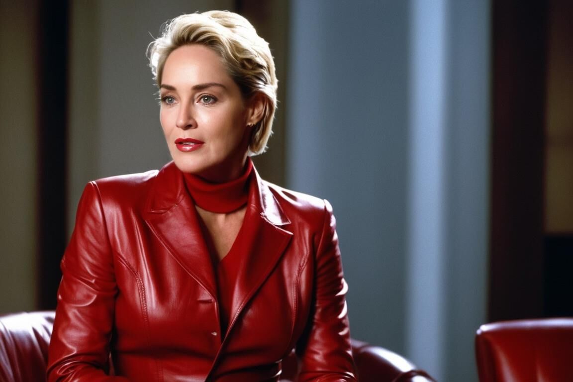 A.I. Sharon Stone in Red Leather