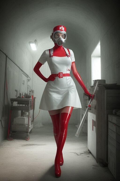 AI-Generated Dystopian Future Latex Nurses