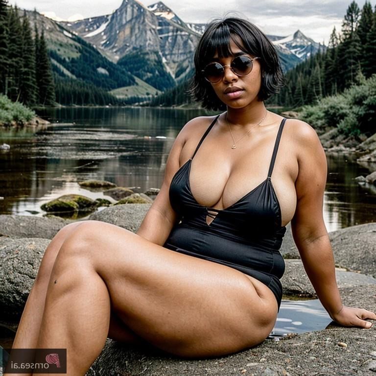 Fat babe with glasses gets wild outdoors