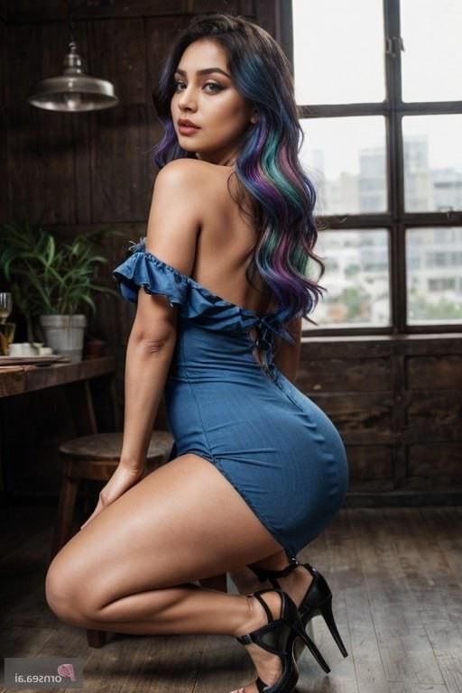 Chubby chick in a sexy dress