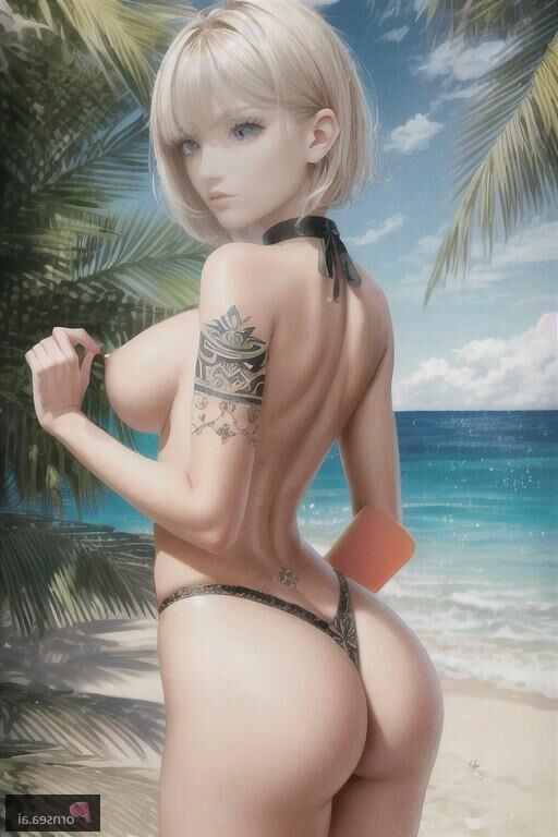 Tatted beach bunny gets pounded hard