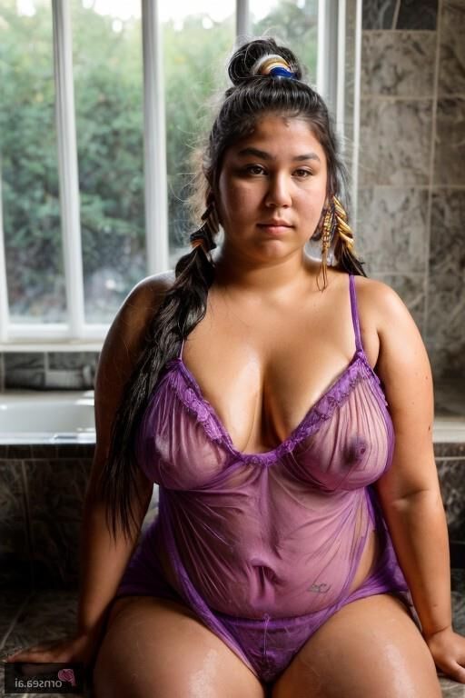 Native American cutie gets pounded in the shower