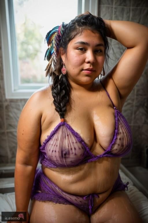 Native American cutie gets pounded in the shower